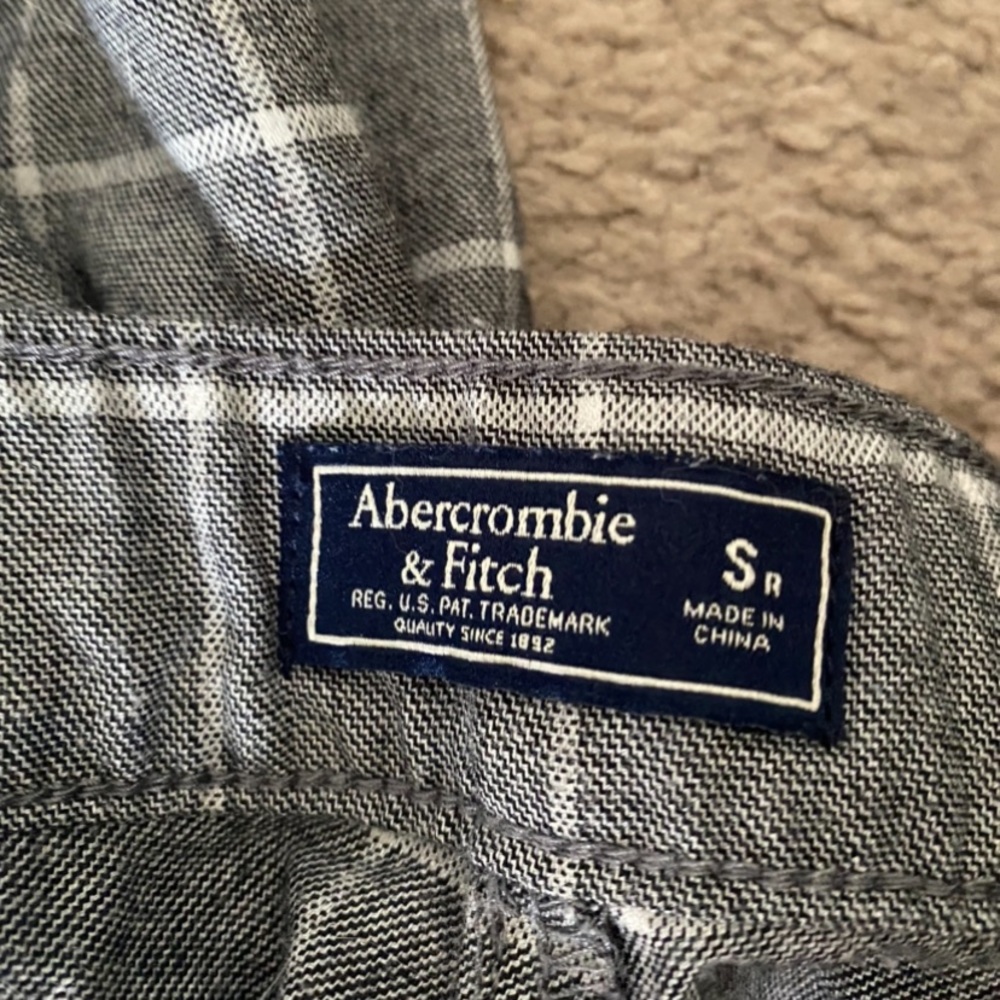 Abercrombie Plaid Wide Leg Cropped Work Pants